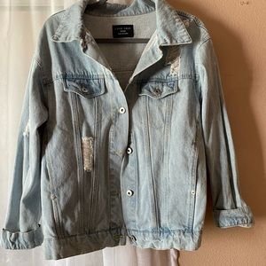 Distressed Light Denim Jacket